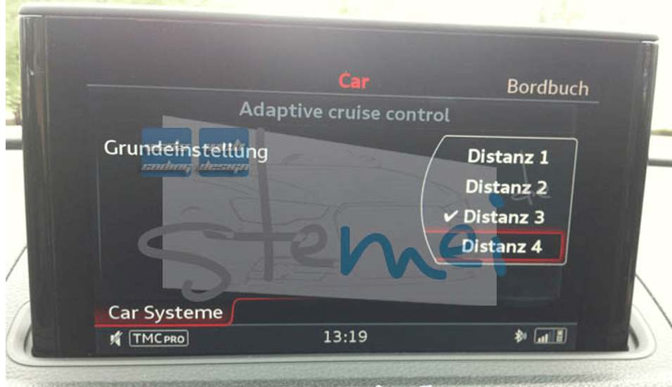 Audi A3 8V how to adjust the ACC distance settings on the MMI. Coding