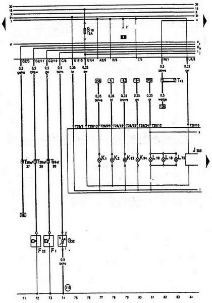 Electrical wiring diagrams for cars Volkswagen Golf 1H/1E/1V
