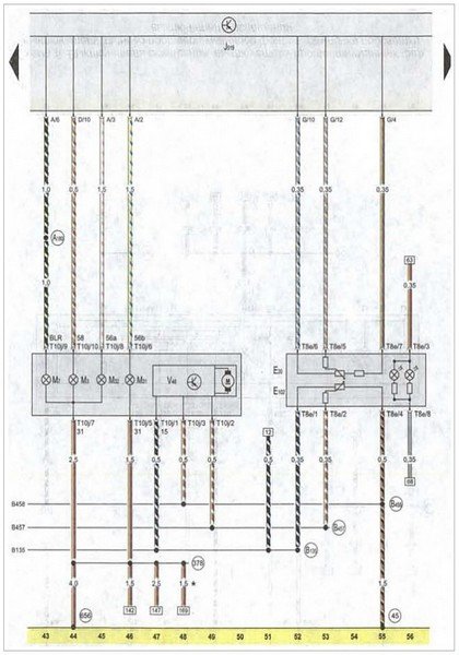 Diagramas (esquemas) eléctricos de coche Volkswagen Golf 1K (Volkswagen