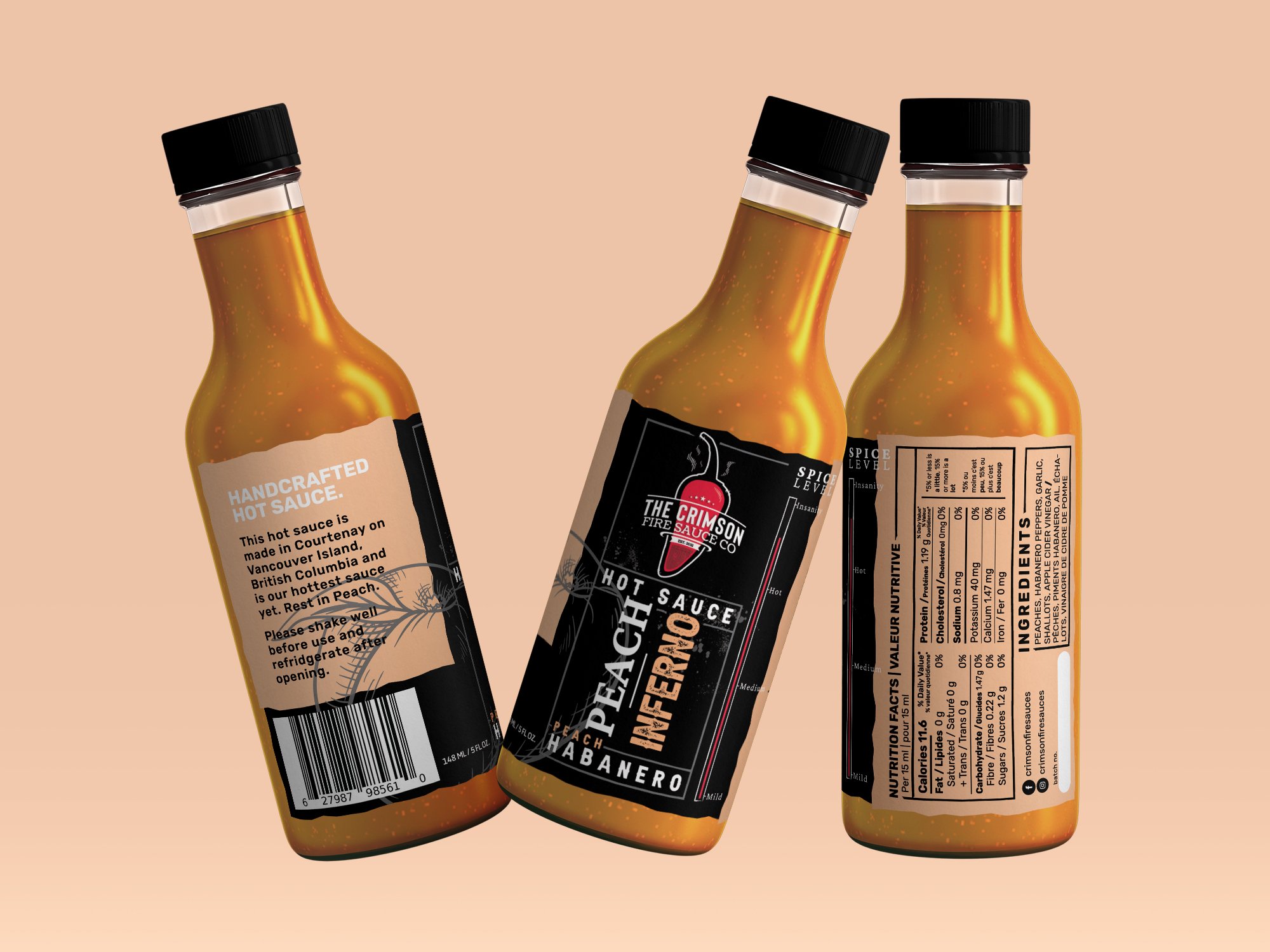 The Crimson Fire Sauce Co • site Design + Graphic Design