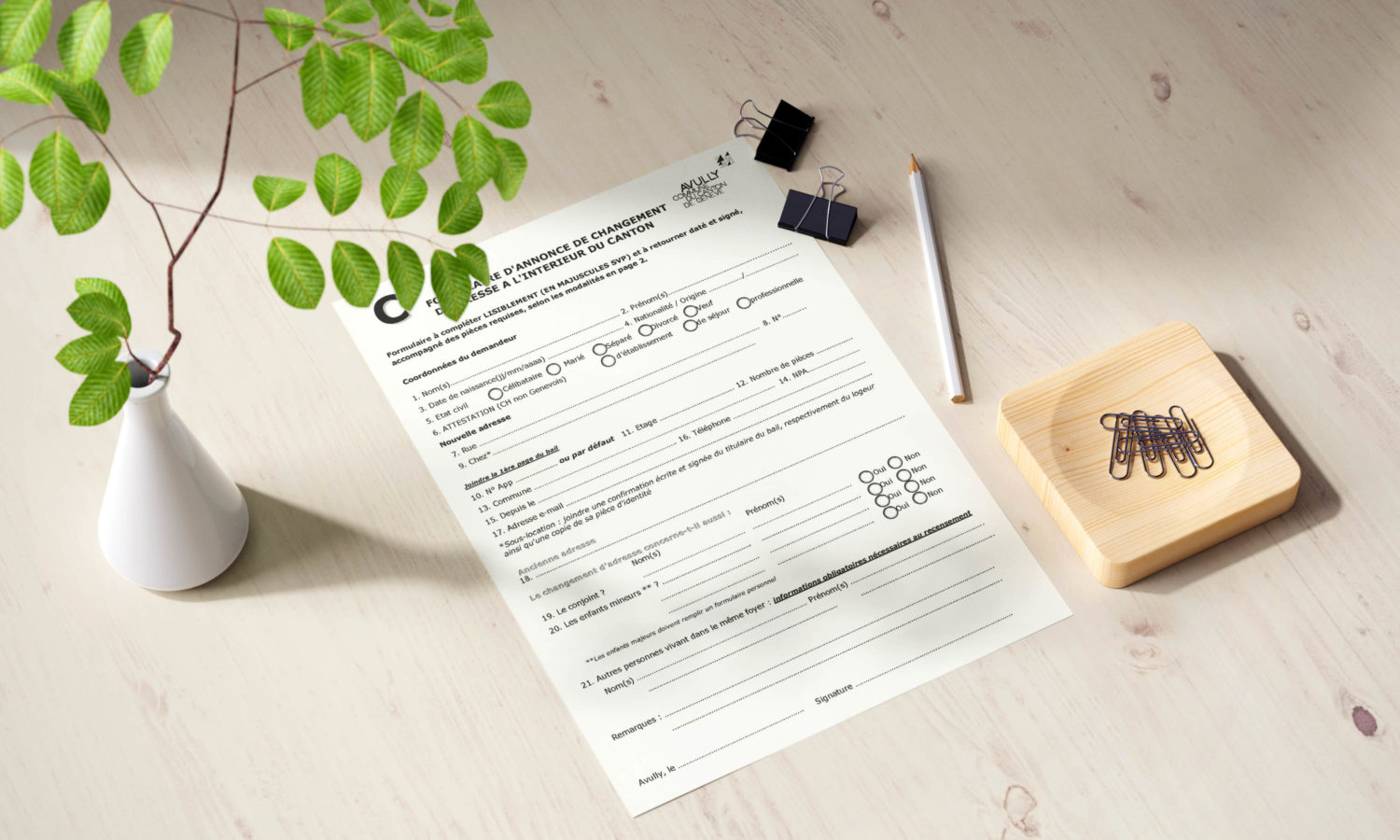 Changement d’adresse Commune d'Avully