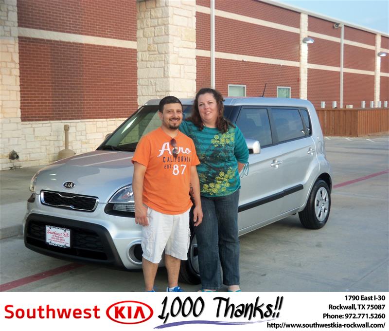 Southwest KIA of Rockwall would like to wish a Happy Anniversary to Jose Montoya on your 2012