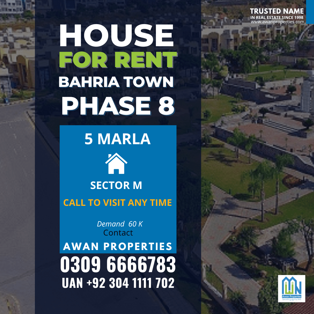 House For Rent In Bahria Town Phase 8 Islamabad Awan Properties