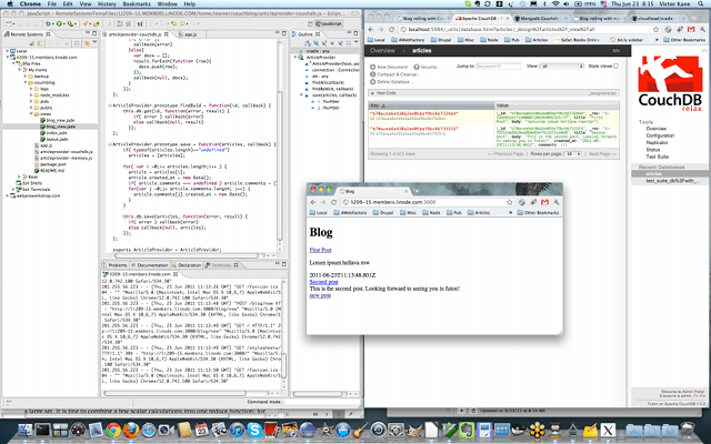 Node.js and Express on Eclipse IDE and the Couch AWebFactory