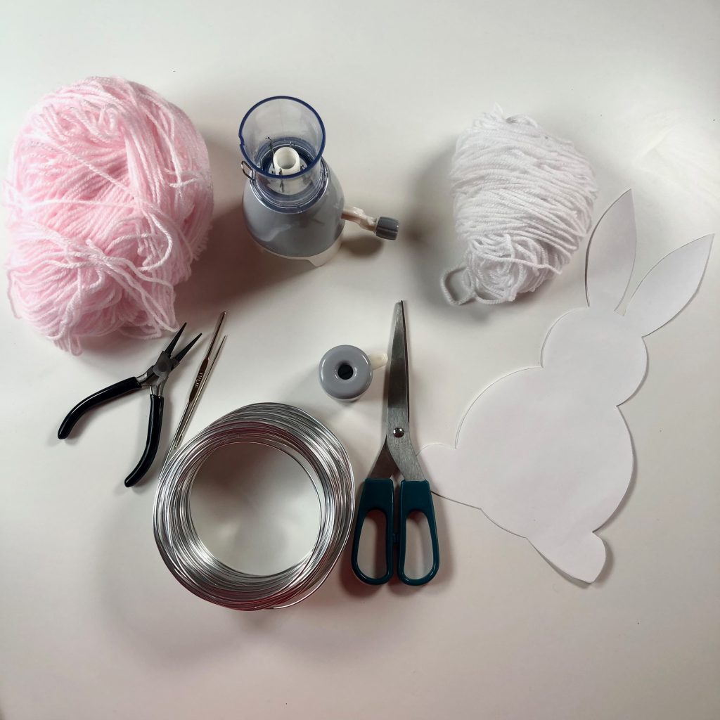 Easy to make knitted wire rabbits