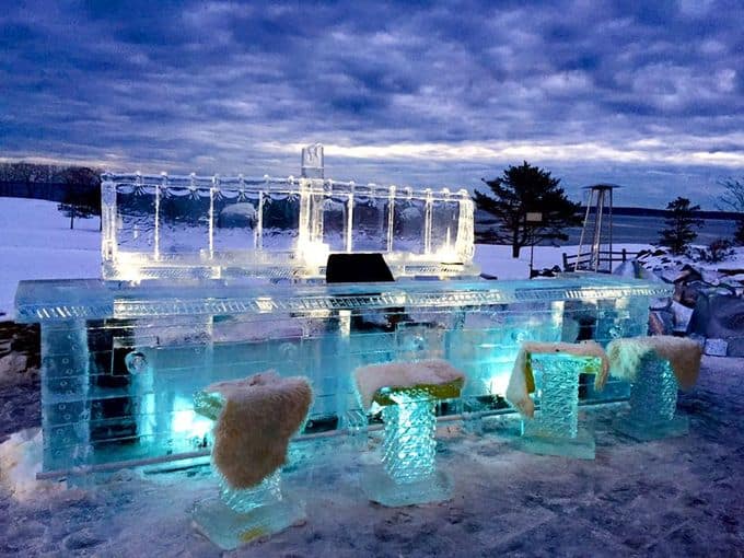 Maine Chef Creates Impressive Outdoor Ice Bar With