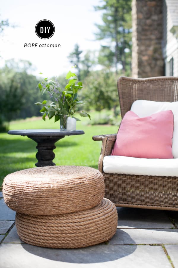 How To Make A DIY Rope Ottoman! The Prettiest Use Of An Old Tire Ever!