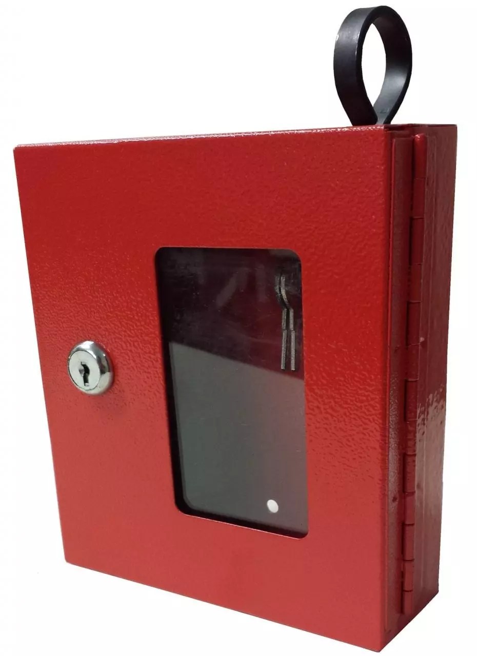 B/Glass Key Holder Metal c/w Hammer 170x145x55mm