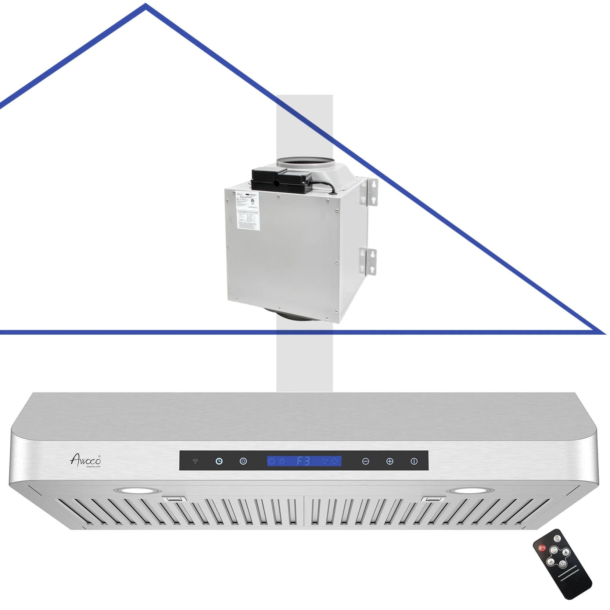 Awoco RHSP08T Super Quiet Split Stainless Steel Under Range