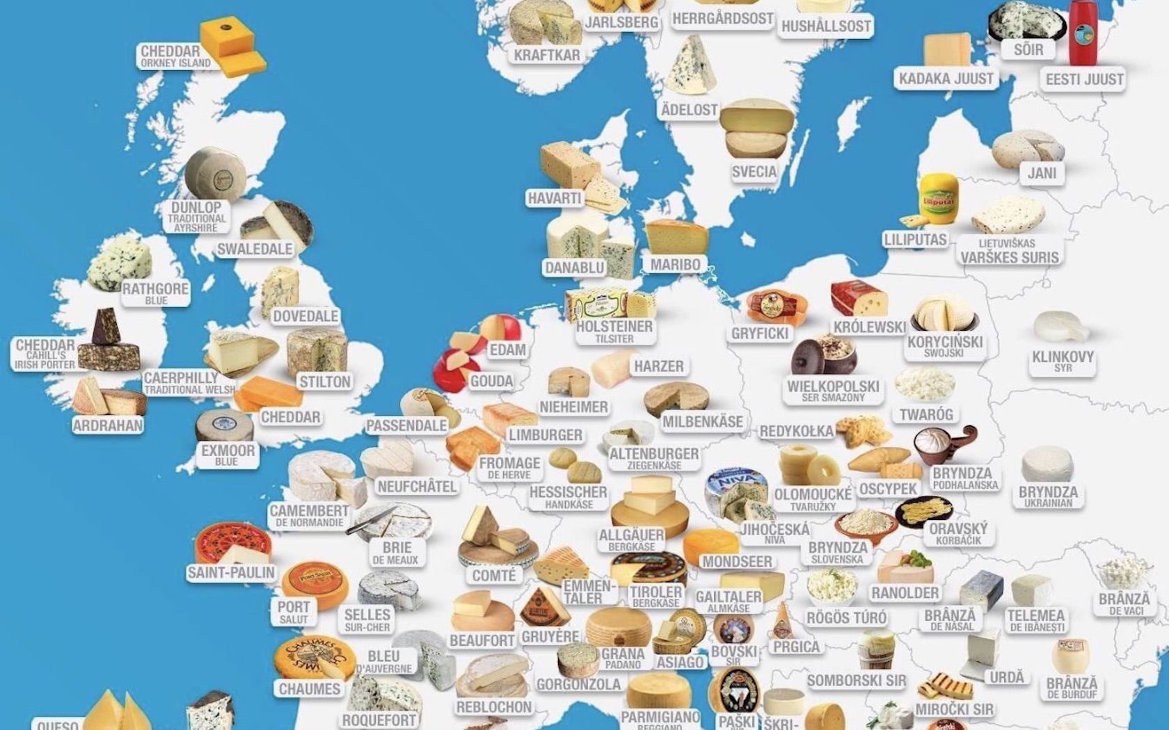 This Interactive Cheese Map Shows The Most Popular Cheese In Europe