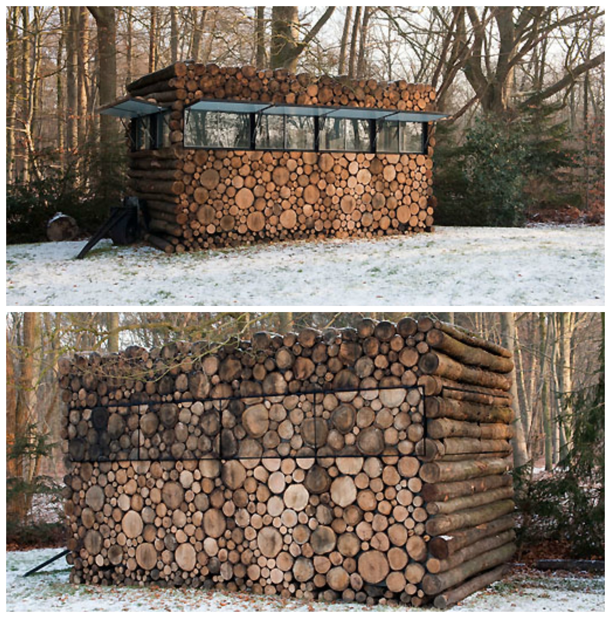This Cabin Is Disguised As A Perfectly Stacked Pile Of Firewood AWOL