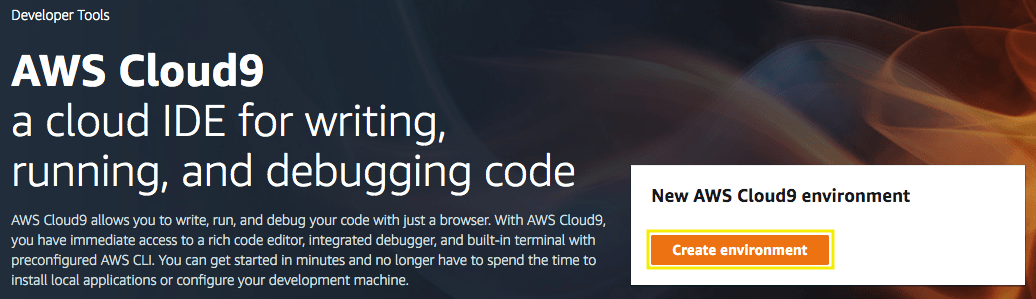 Create a Cloud9 instance to upload your static Website