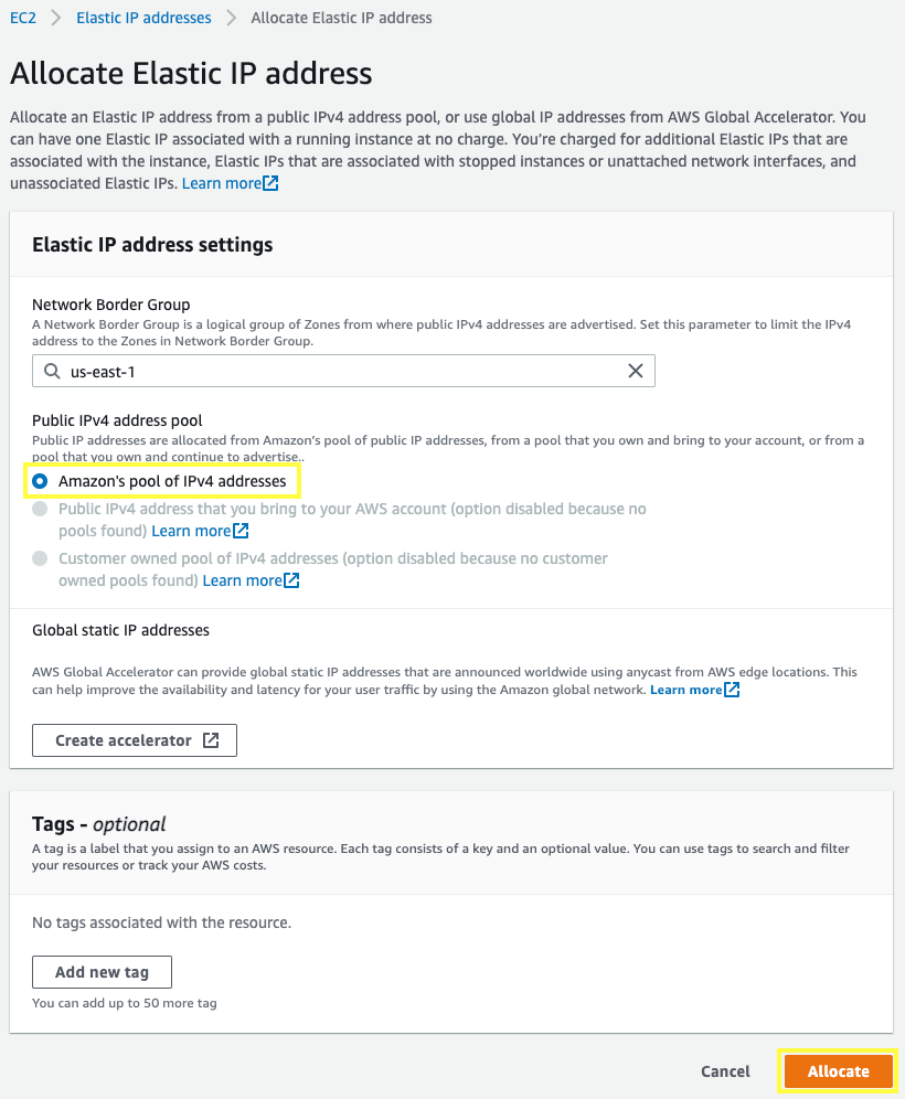 Create an Elastic IP for the NAT Gateway AWS Core Services