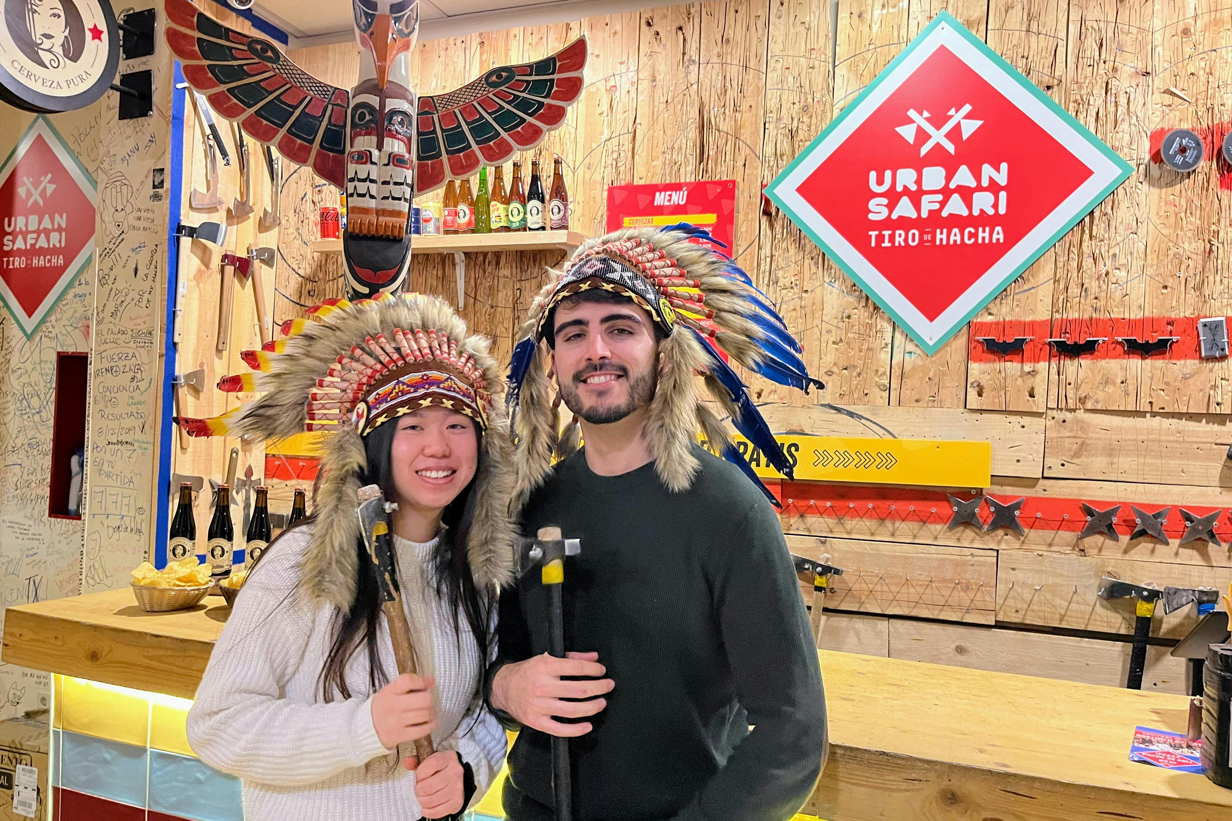 Couple throwing axes
