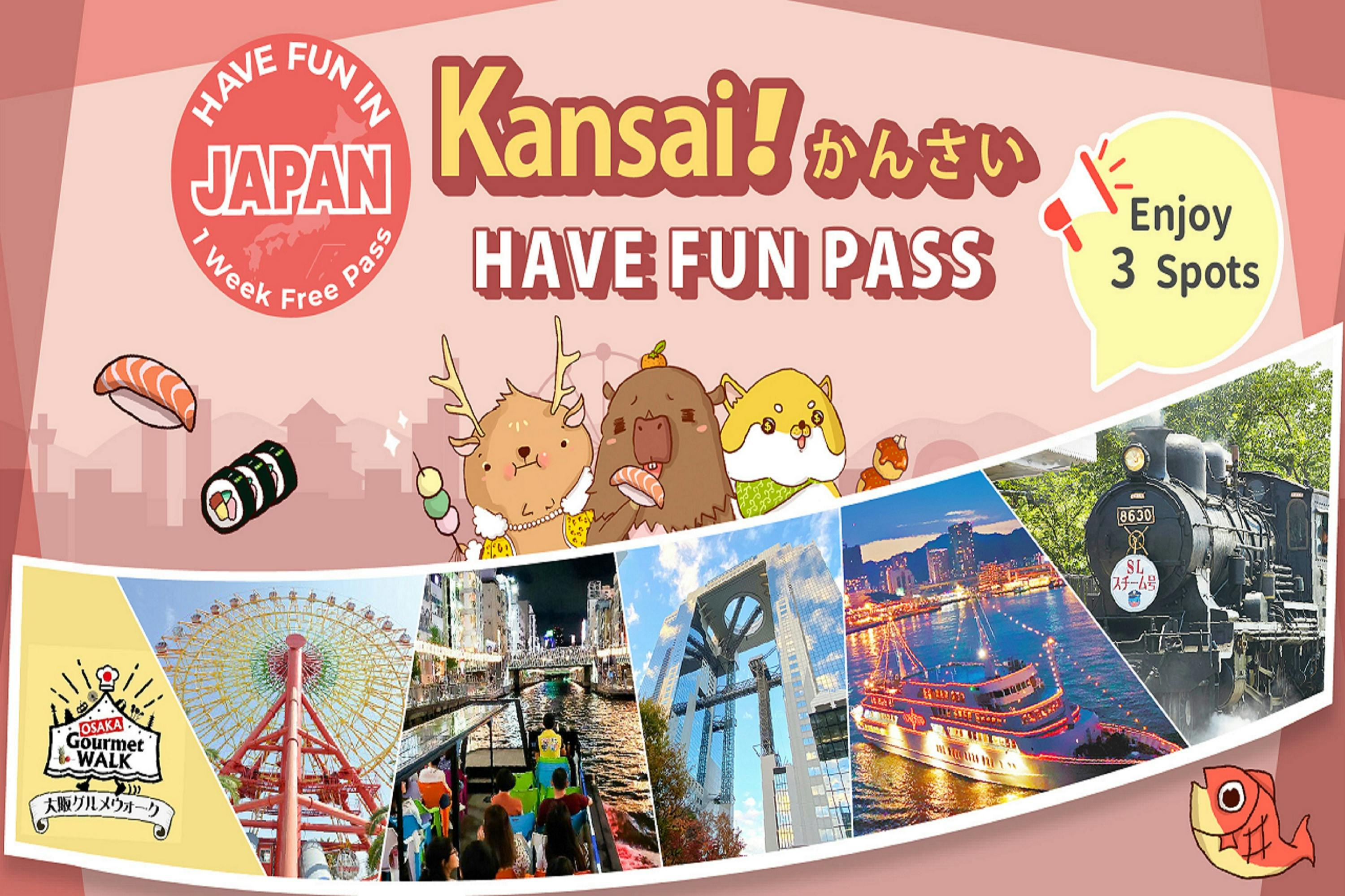 Japan: Have Fun in Kansai 1-Week Pass