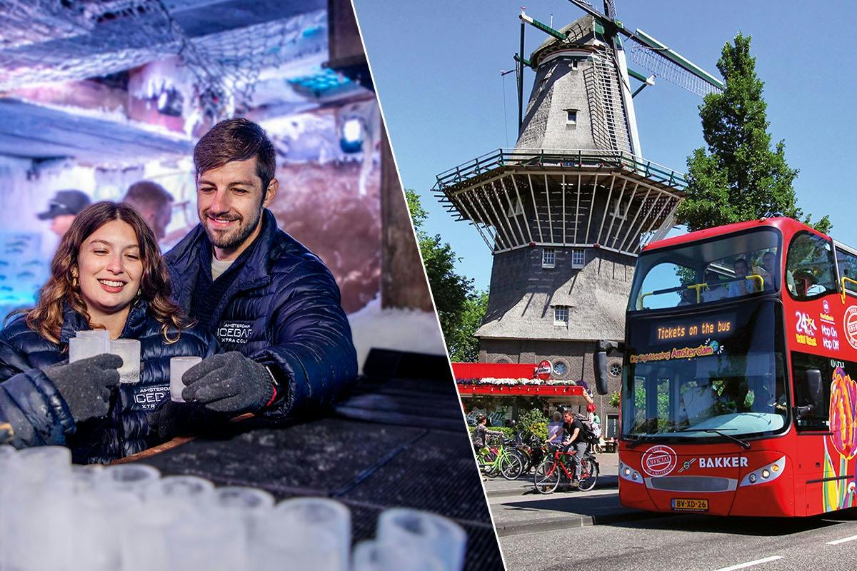 XtraCold Icebar Amsterdam: Entry Ticket + Hop-on Hop-off Bus