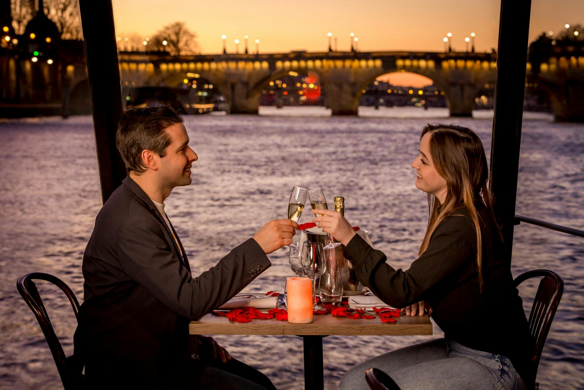 Paris: Seine River Dinner Cruise + Eiffel Tower Access + Moulin Rouge Show