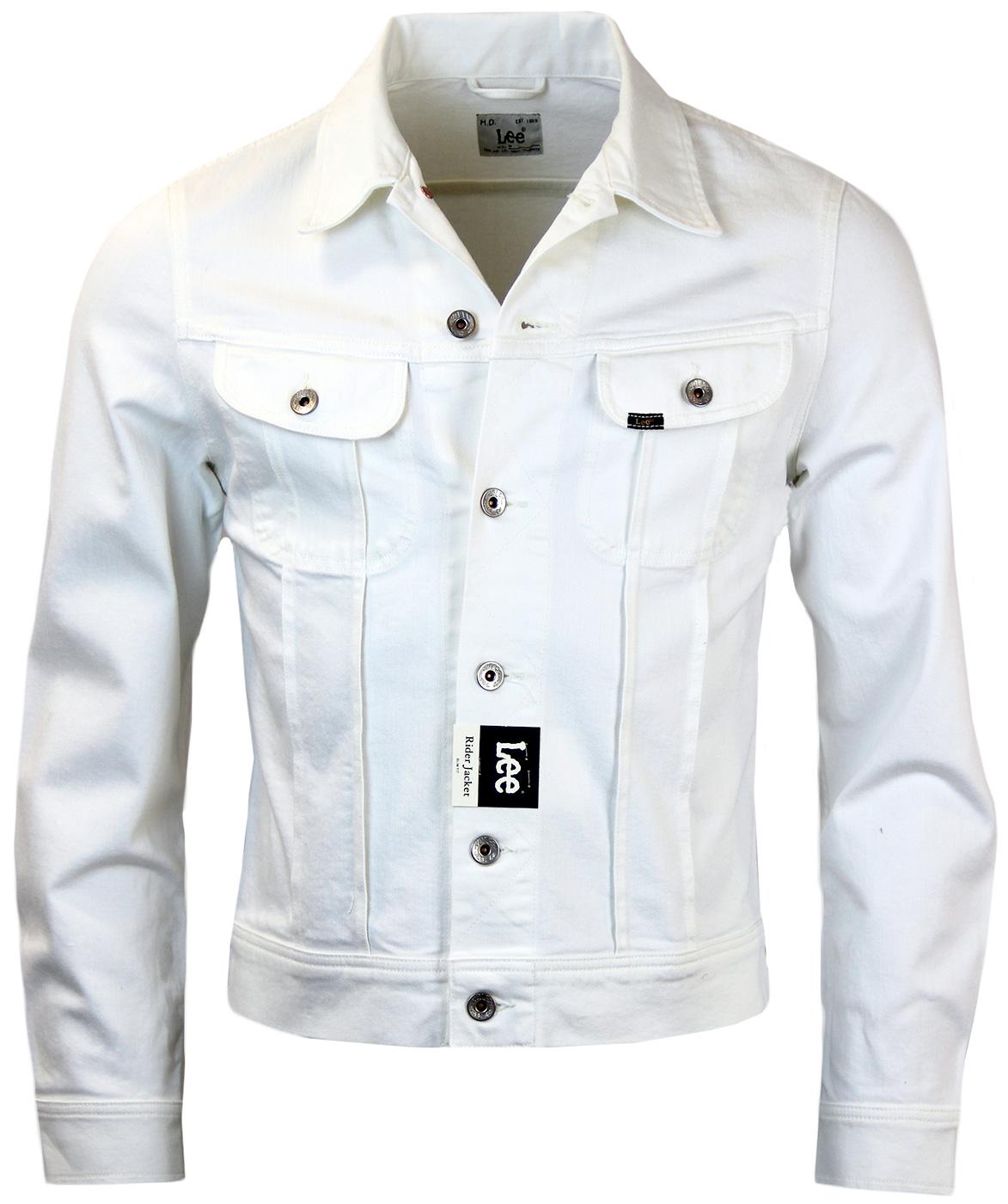 LEE Rider Retro 60s Mod Slim Fit Denim Jacket in White Fix