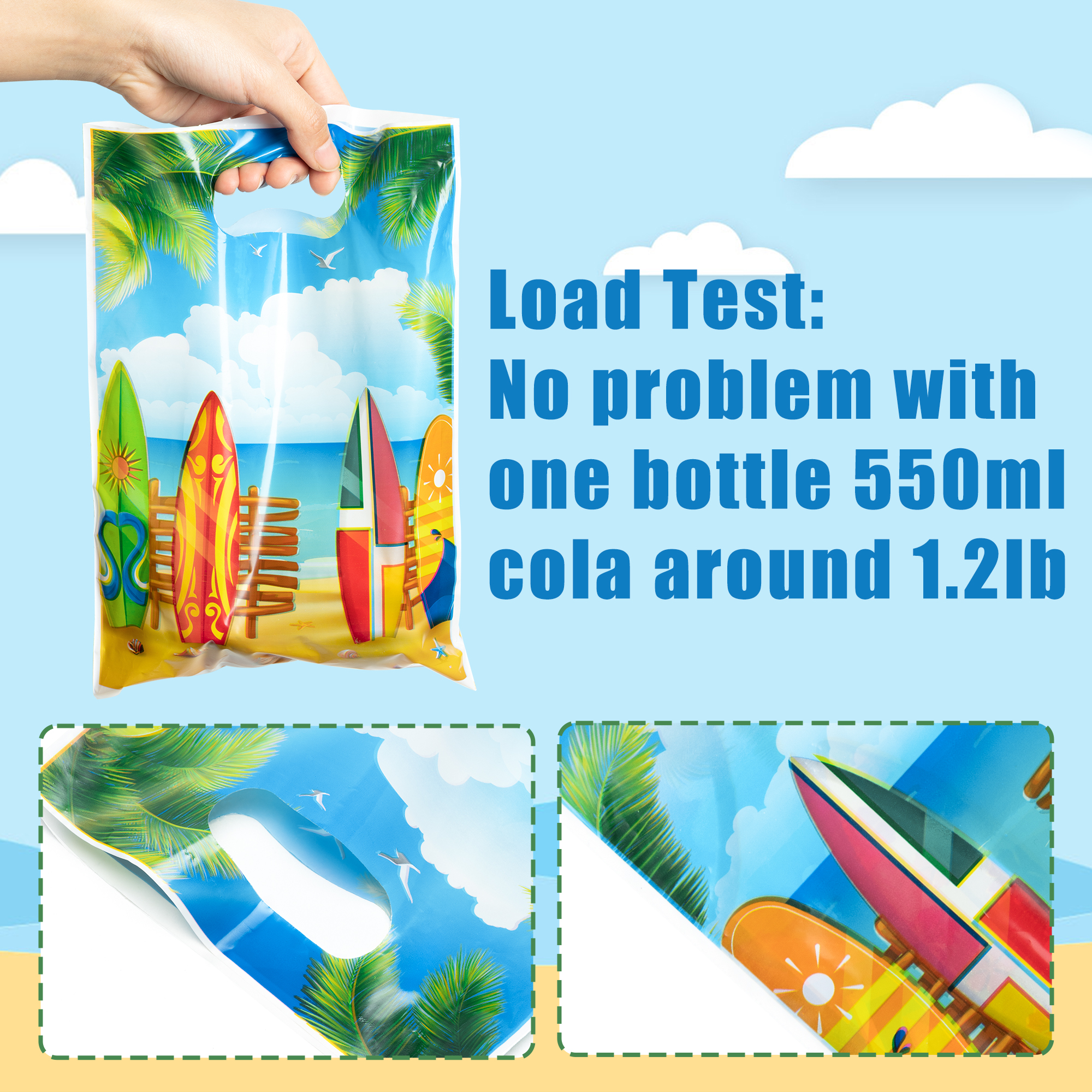 AwserTantue 50pcs Beach Surfing Hawaii Party Favor Bag Summer Beach