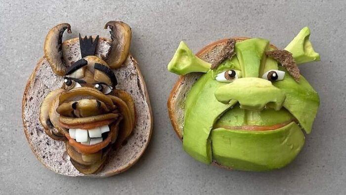 Lucu! Netizen Ini Bikin Roti Topping Buah Bentuk ‘Shrek’