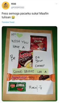 Sedang Ngetren, Kartu Ucapan Pakai Snack yang Digemari Netizen