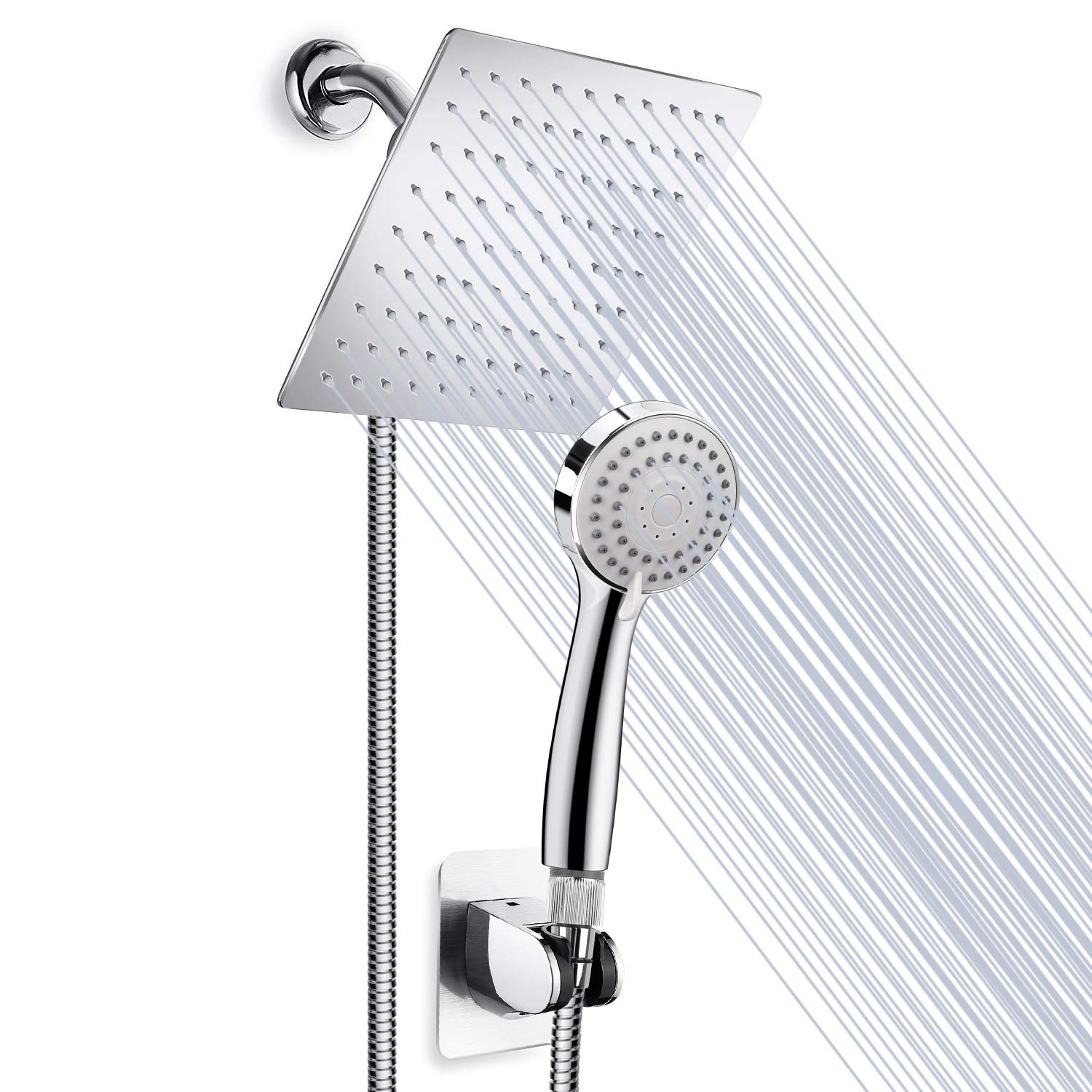 High Pressure 8'' Rainfall Stainless Steel Shower Head/Handheld Combo