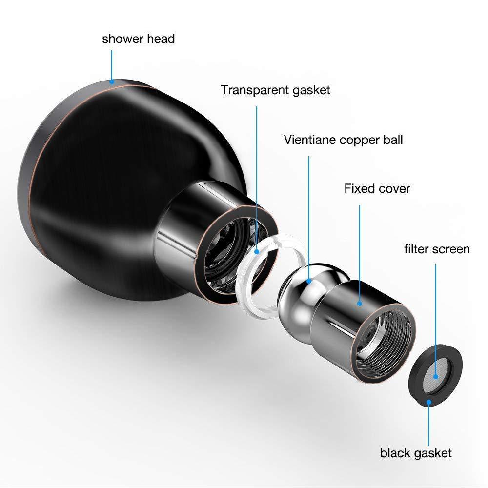 High Pressure G1/2 Shower Head 3 Inches Adjustable Swivel Copper Ball Joint Shower Head Anti