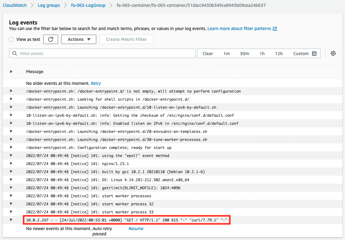 Deliver Logs of Fargate containers in Private to CloudWatch