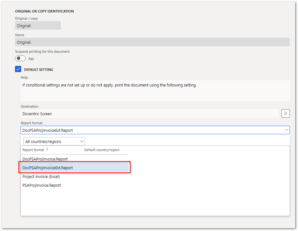 Preview Project Invoices Using Print Management in D365FO