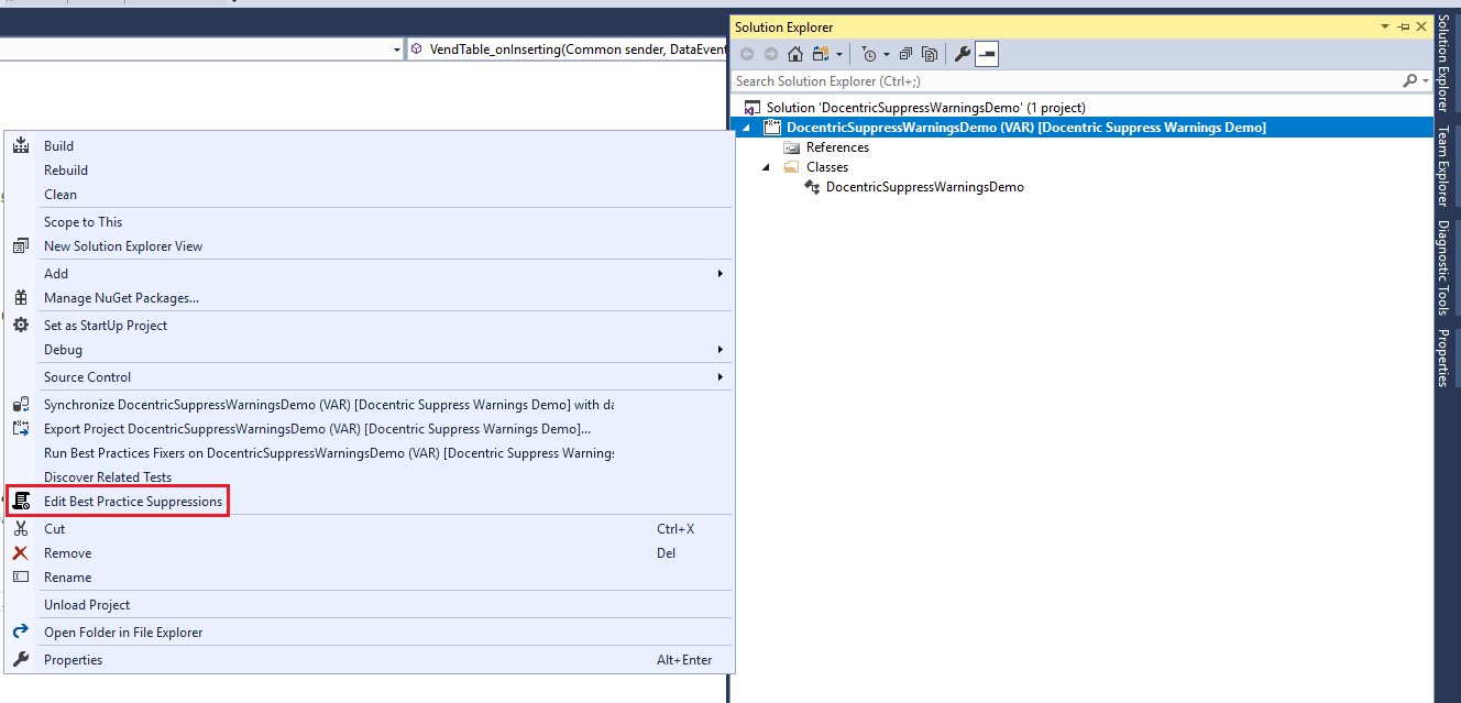 Suppress Compile and Best Practice Warnings in D365FO