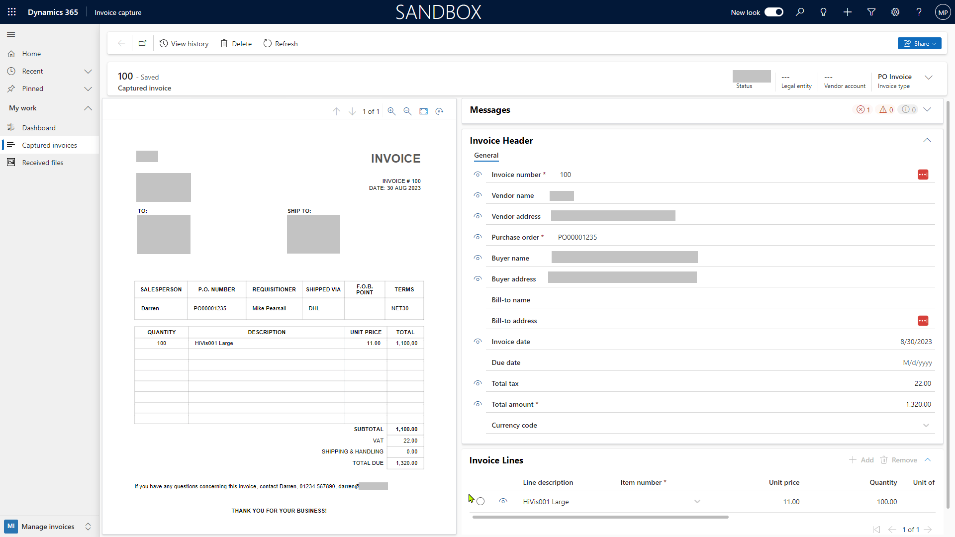 Capturing purchase invoices with OCR AX7 The D365 F&O Blog