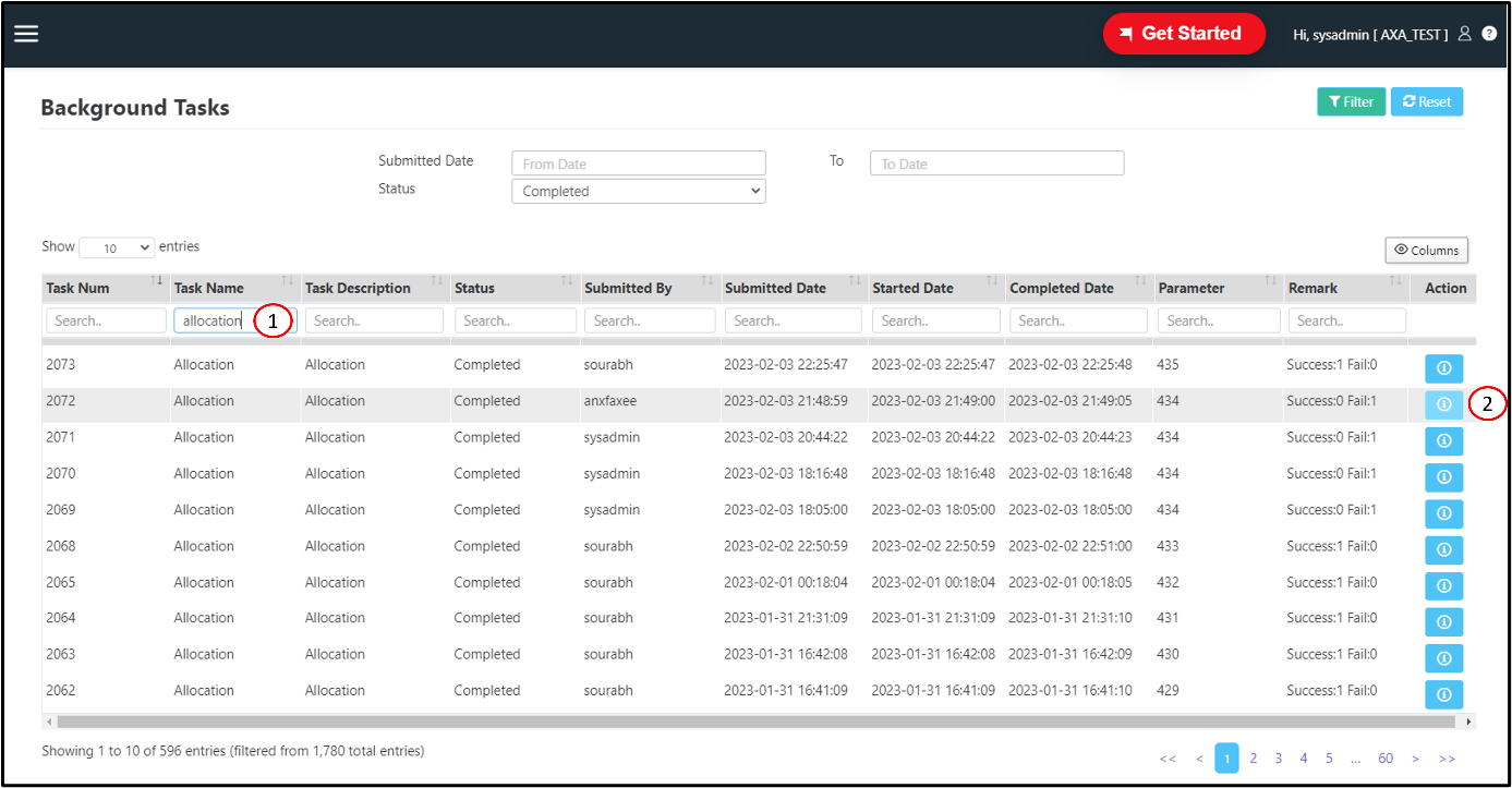 Axacute v1.5.0 Features Failed Allocation Analysis