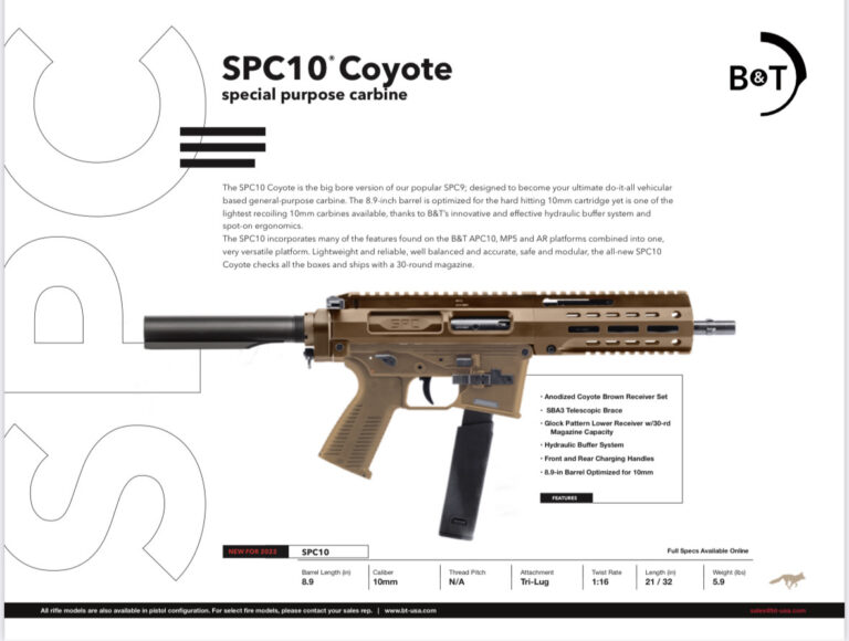 B&T SPC10 10MM Pistol – Coyote Tan – Axarms