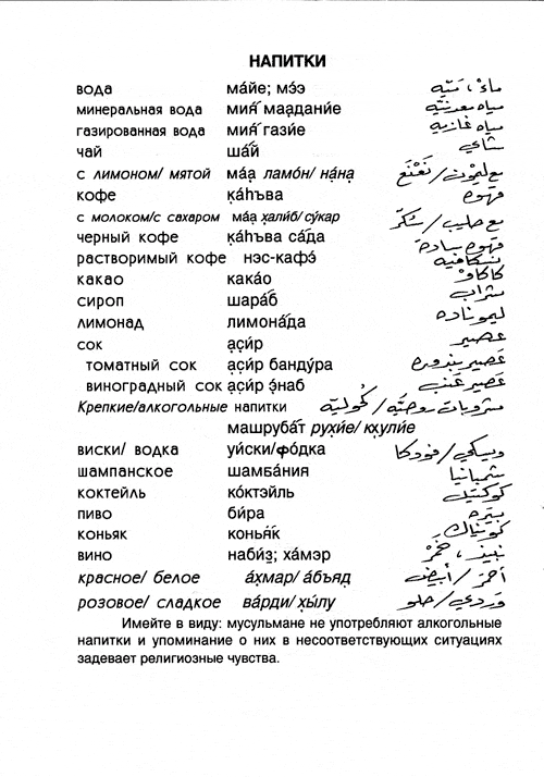 Русскоарабский разговорник — Страница 16 —