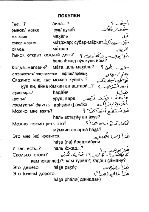 Русскоарабский разговорник — Страница 17 —