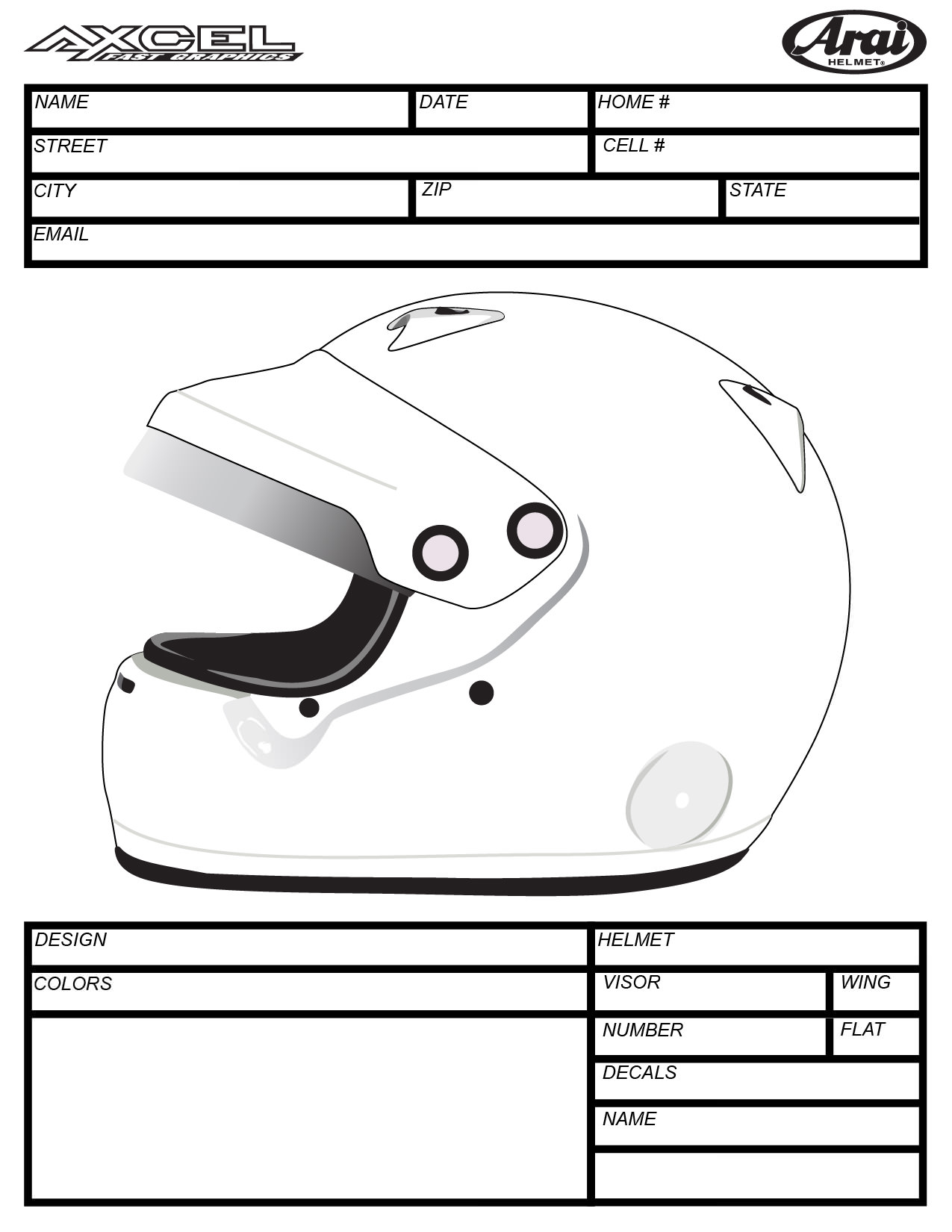Helmet Templates Axcel Fast Graphics Custom Helmet Painting and