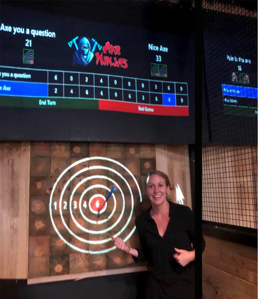 Projected Axe Throwing Targets and End Grain Targets