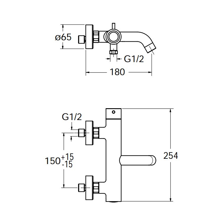 nonthermostatic shower mixer F6661120M1 AXENT