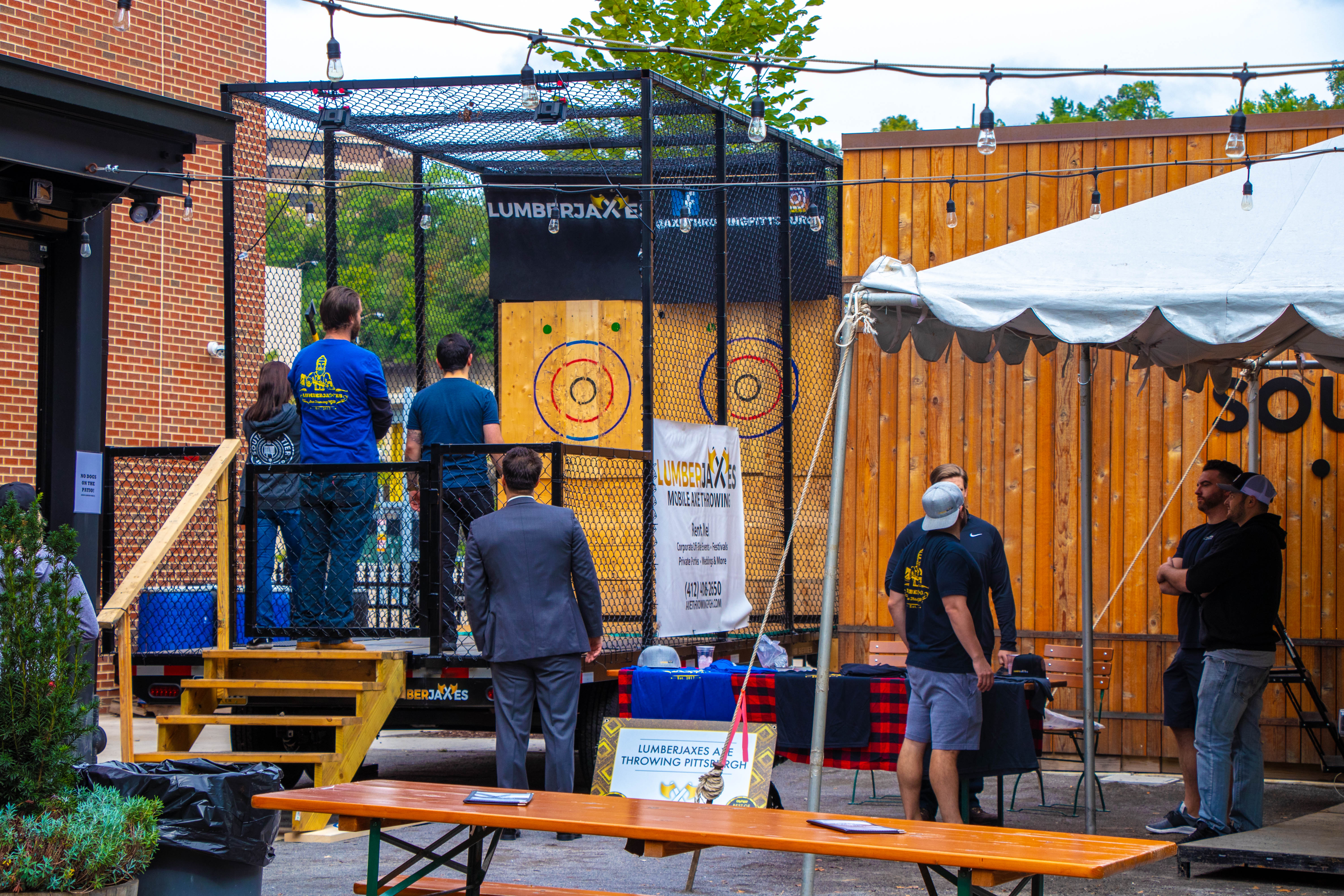 Mobile Axe Throwing Trailer in Pittsburgh Lumberjaxes