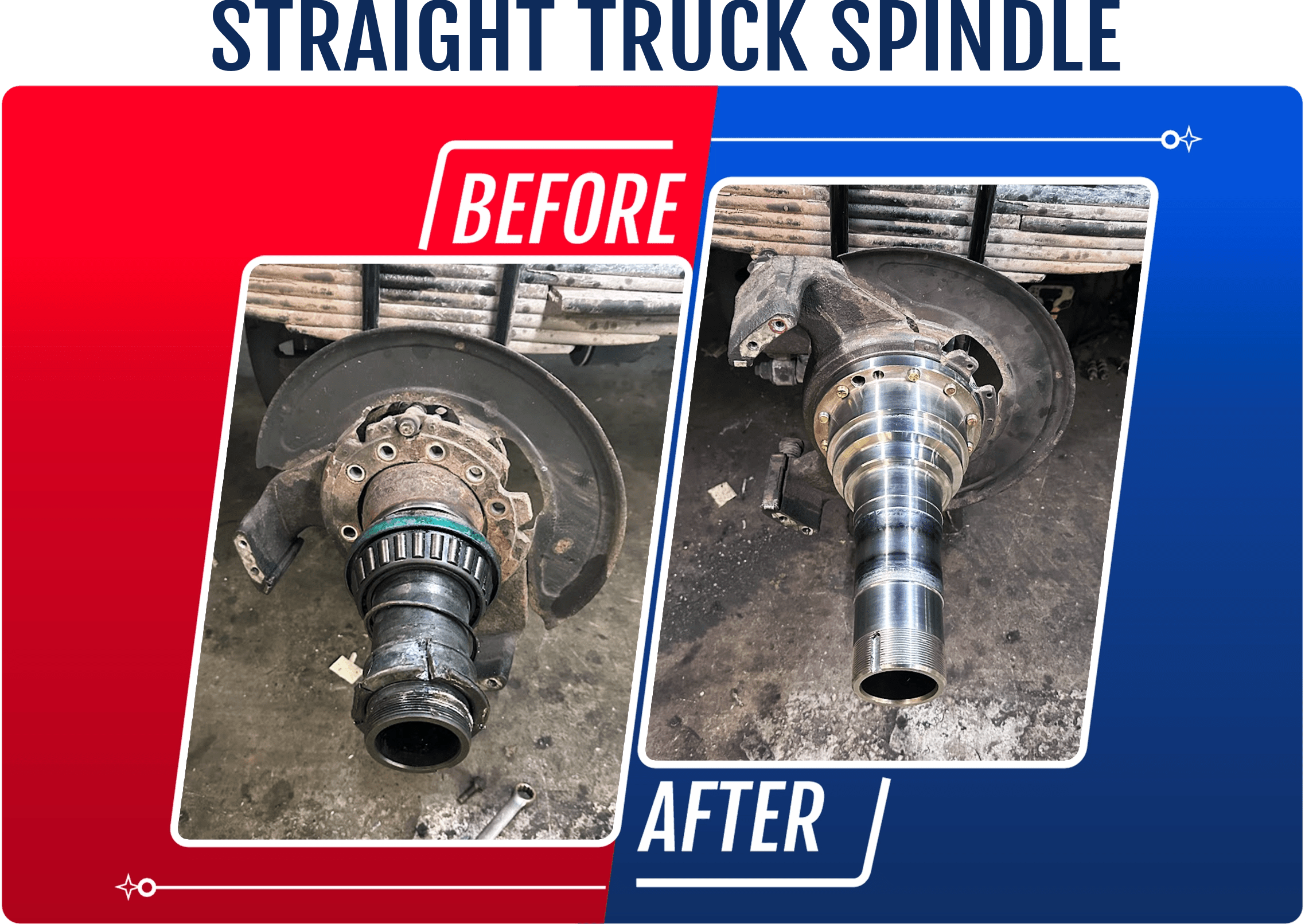 Straight Truck Spindle (Meritor – Right) - Axle Spindle Inc