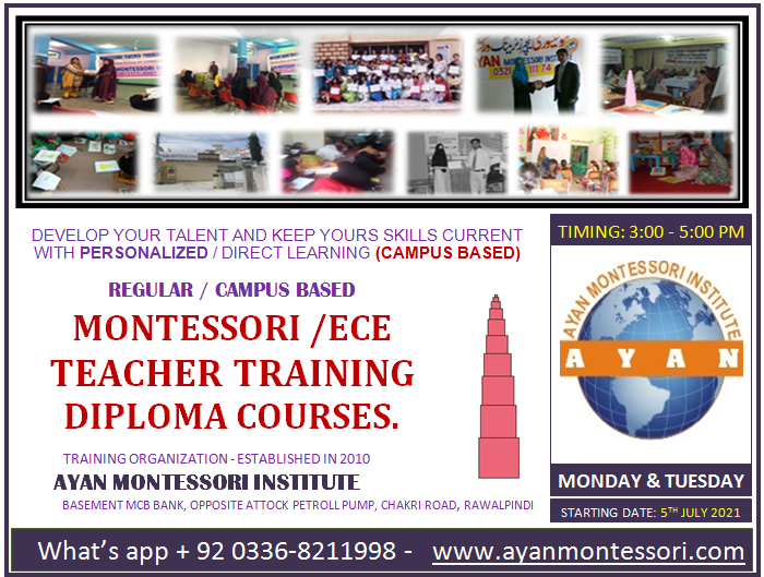 MONTESSORI TEACHER TRAINING DIPLOMA (REGULAR) AYAN