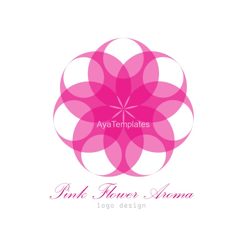 Pink Flower Aroma Logo Design Aya Templates