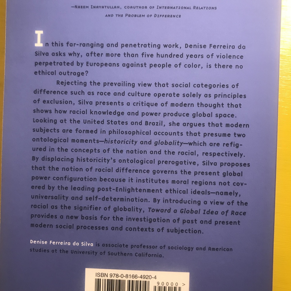 Toward a Global Idea of Race AyeAye Books