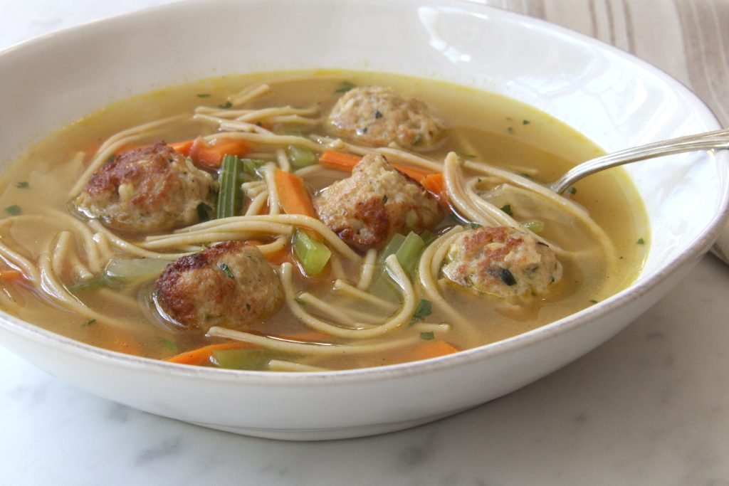 Chicken Tarragon Meatball Soup