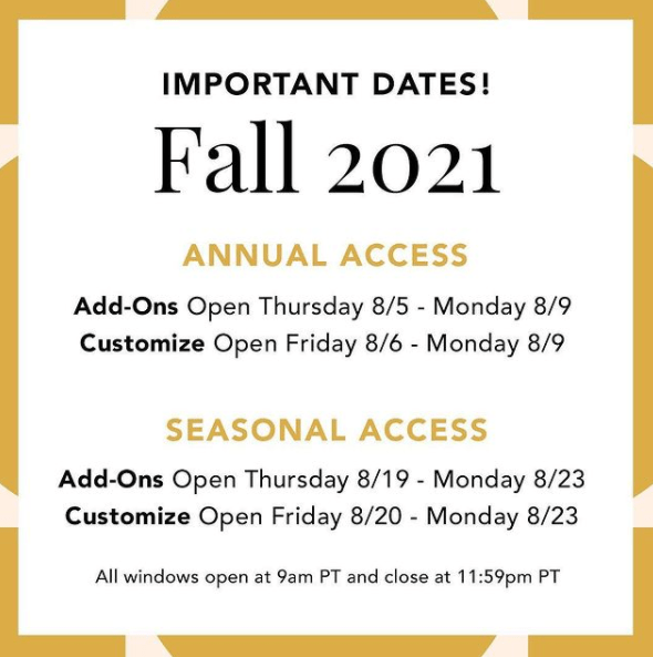 Fabfitfun Fall 2023 Customization Dates