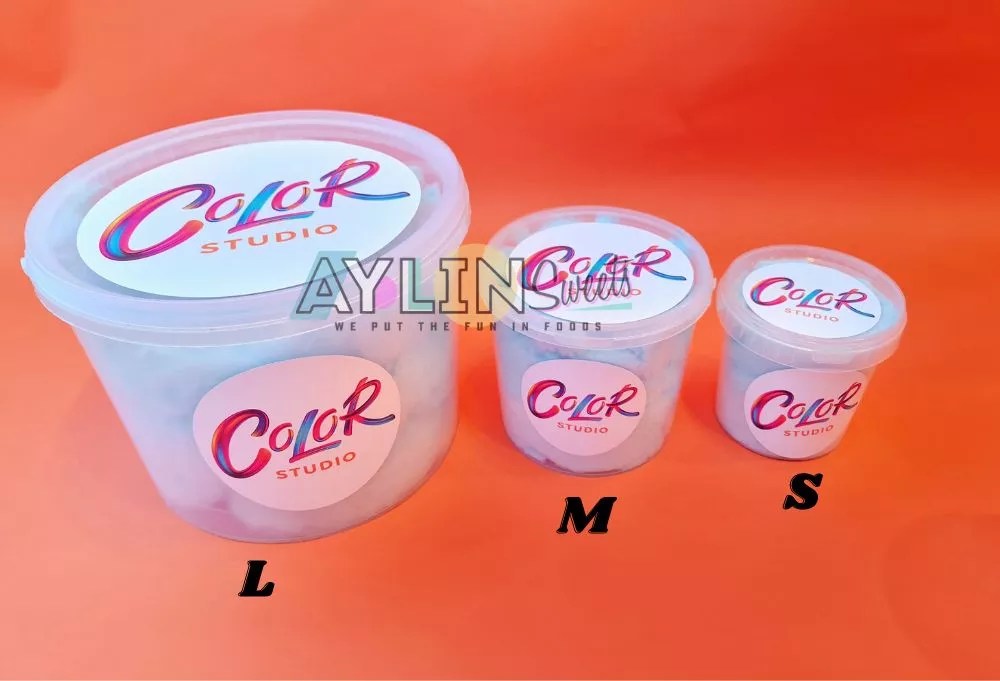 Branded Candy Floss Tubs Custom Printed Aylin Sweets