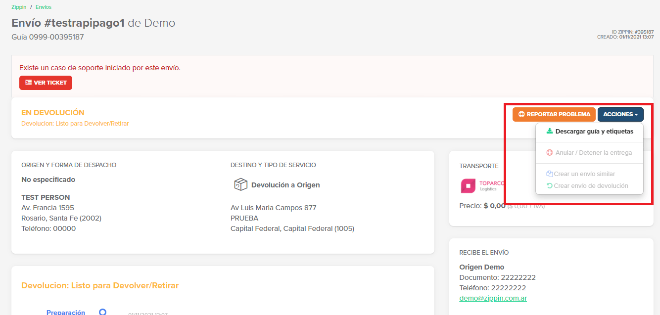Despachar envíos en un punto de despacho