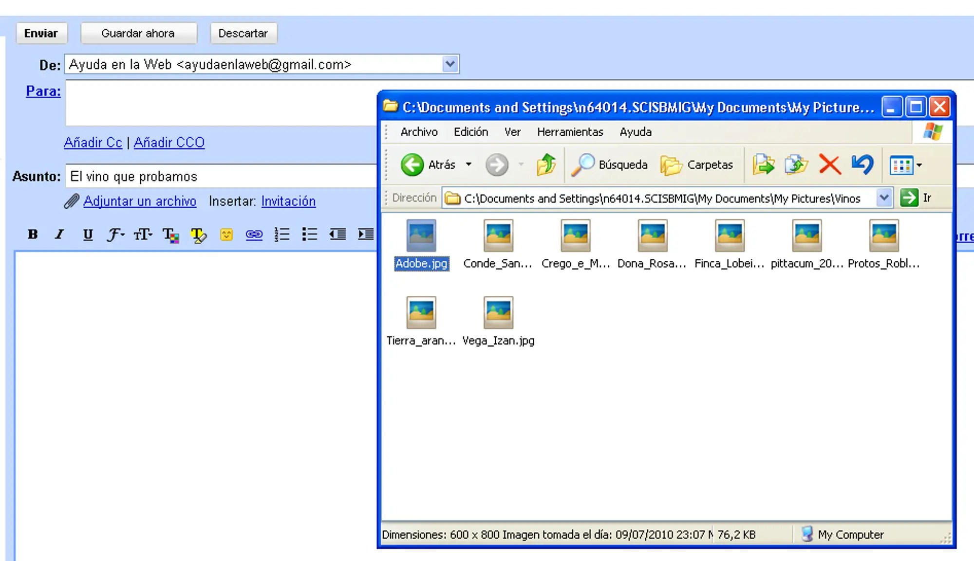 Insertar imágenes en Gmail con drag and drop Ayuda en la 