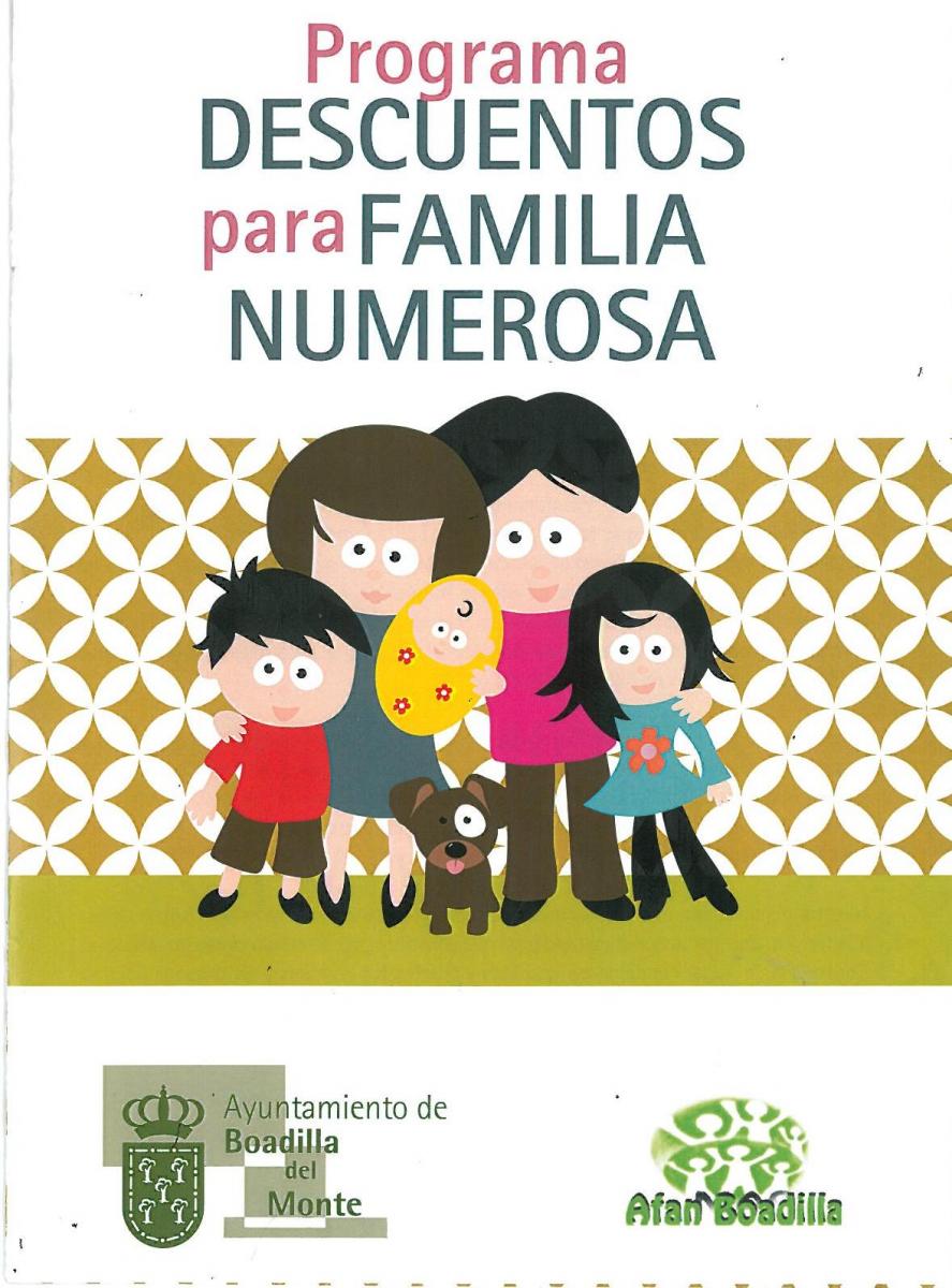 Programa Descuentos para Familia Numerosa Ayuntamiento de Boadilla