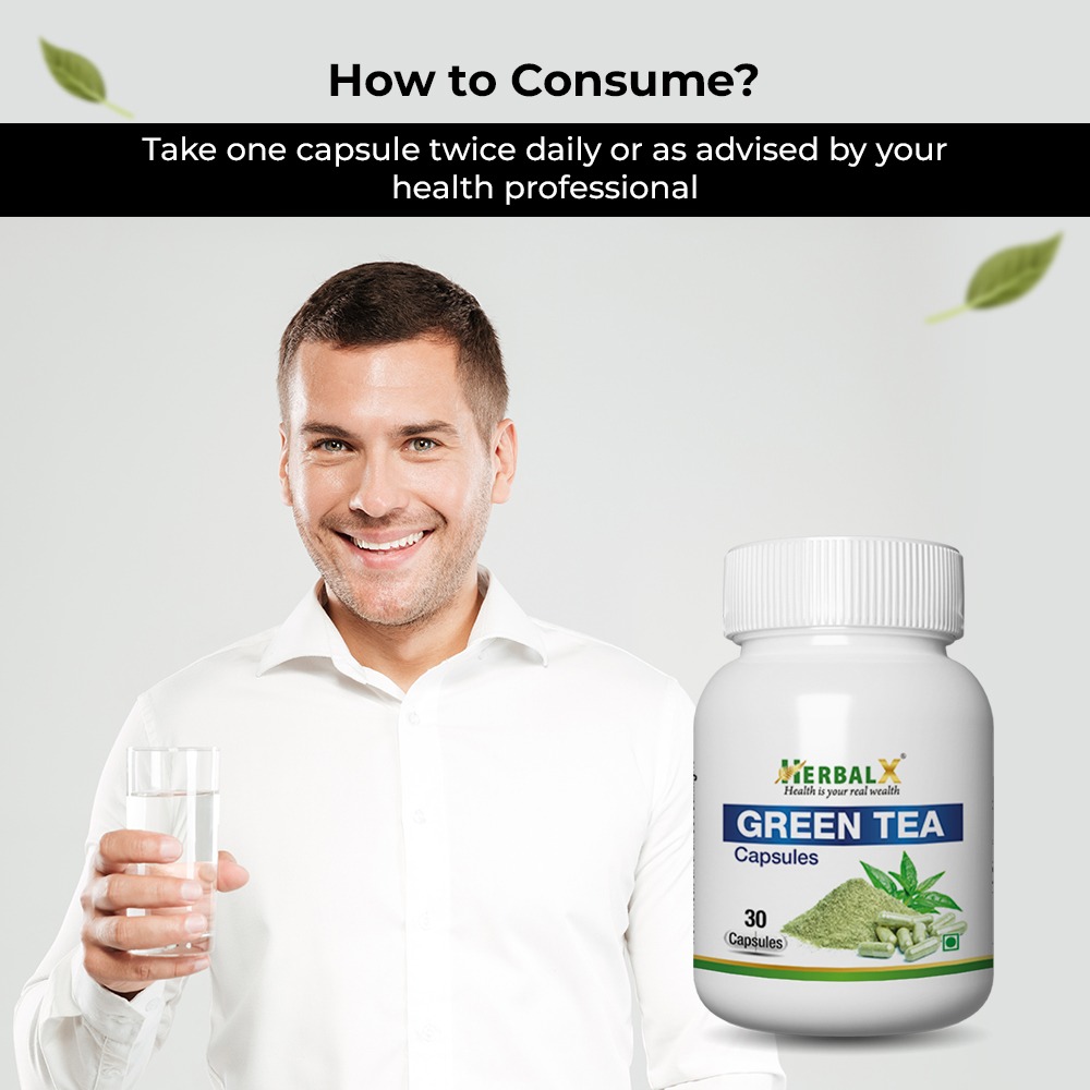 HerbalX Green Tea (Camellia Sinensis) Capsule Antioxidant